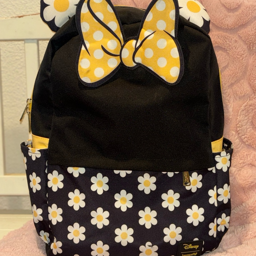 Loungefly Black & Yellow Daisy Bow Backpack
